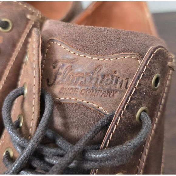 FLORSHEIM Shoe Co. Dress Shoes Size 12 Brown Leather Oxford Lace-up - Picture 8 of 10